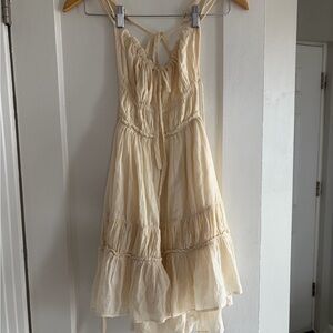 Free People Cream Mini Dress